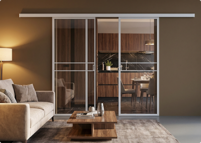 Лофт белый профиль прозрачное стекло