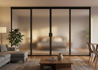 Уно черный профиль матовое стекло