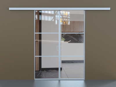 Лофт белый профиль прозрачное стекло