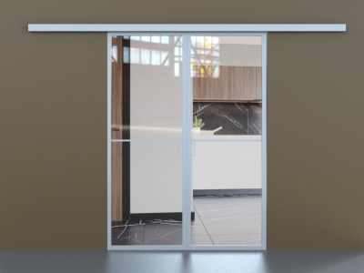 Лофт белый профиль прозрачное стекло